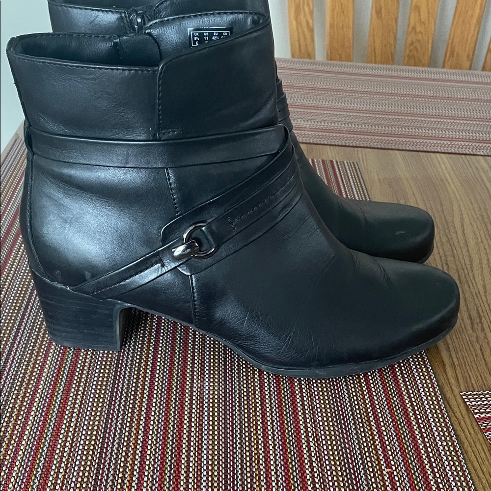 Clarks Sleek Black Ankle Boots